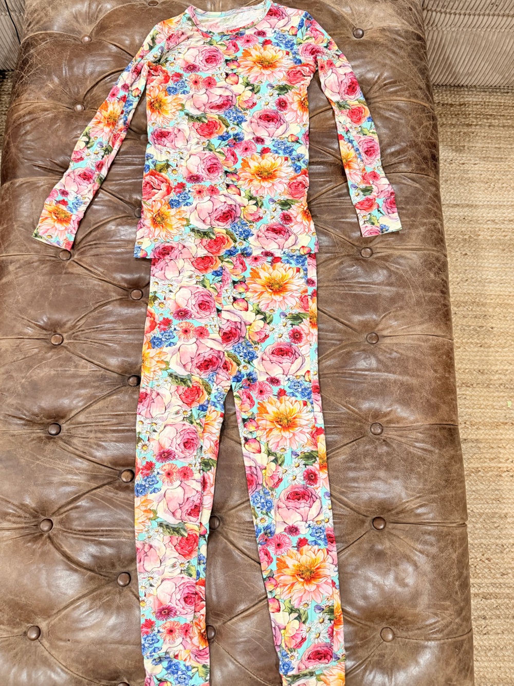 Posh Peanut Floral Long Sleeve Pajama Set - Pink, Yellow, Blue, Green